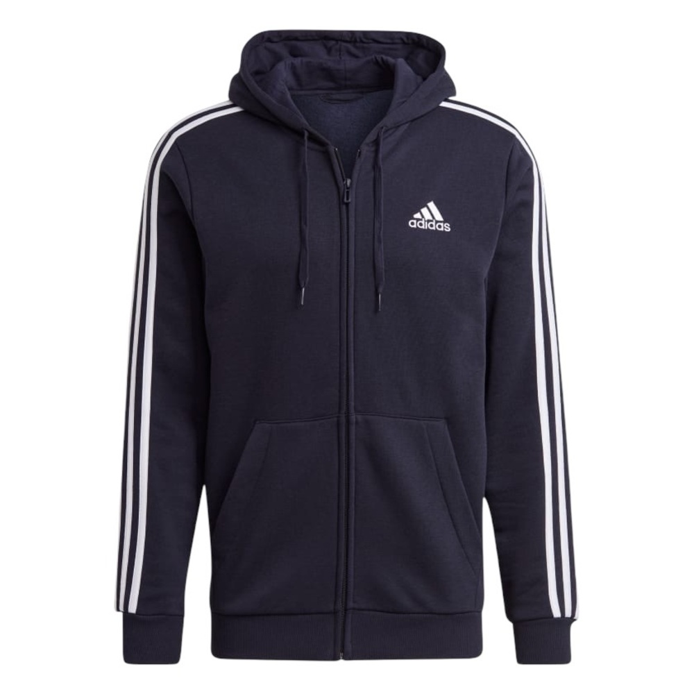 Adidas Fleece 3-STRIPES Full Zip Hoodie in Navy Blue Size 2XL (runs small) New